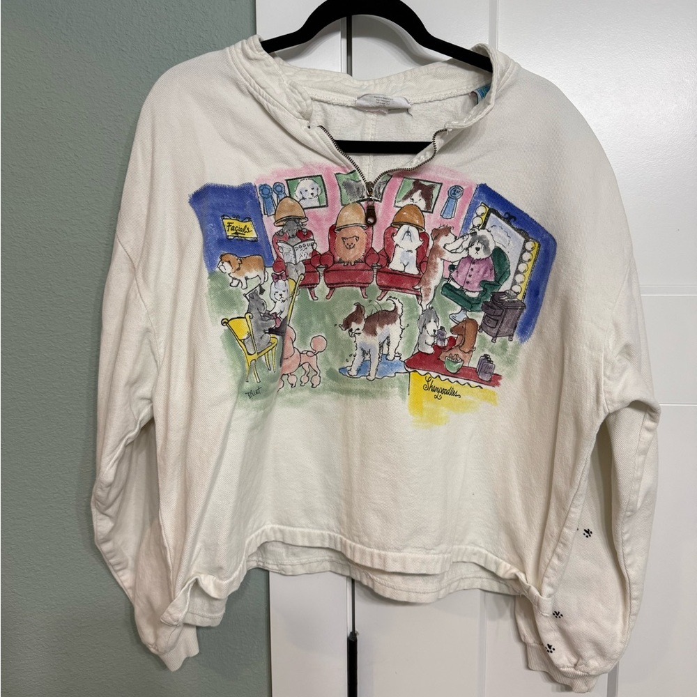 Vintage hand painted dog Sweatshirt